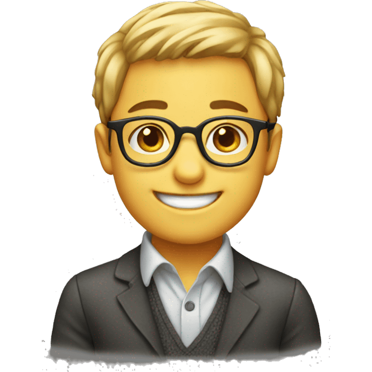 smiling boy in glasses portrait emoji emoji