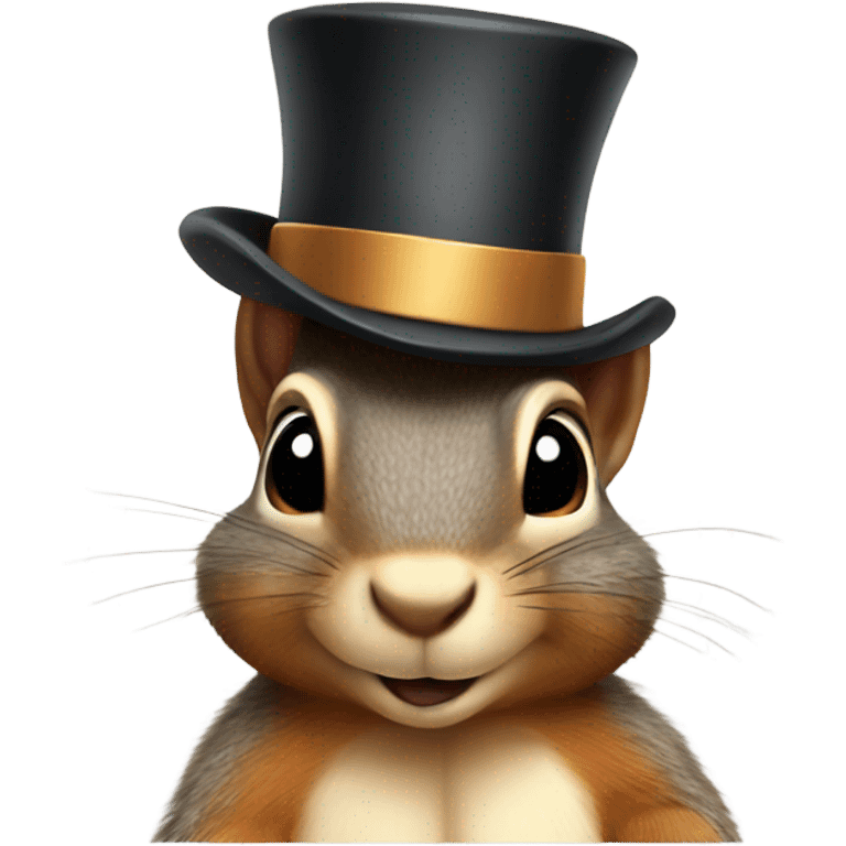 Squirrel wearing a top hat  emoji