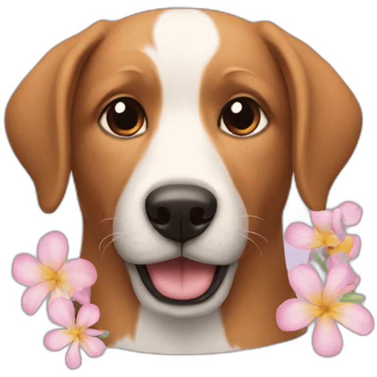 dog with flowers emoji