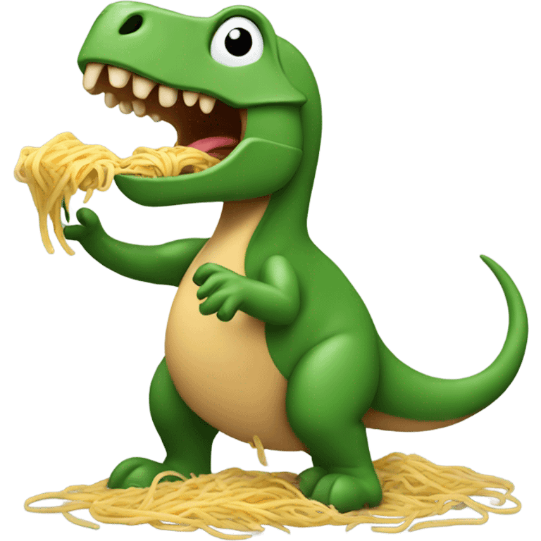 Dinosaur eating spaghetti  emoji