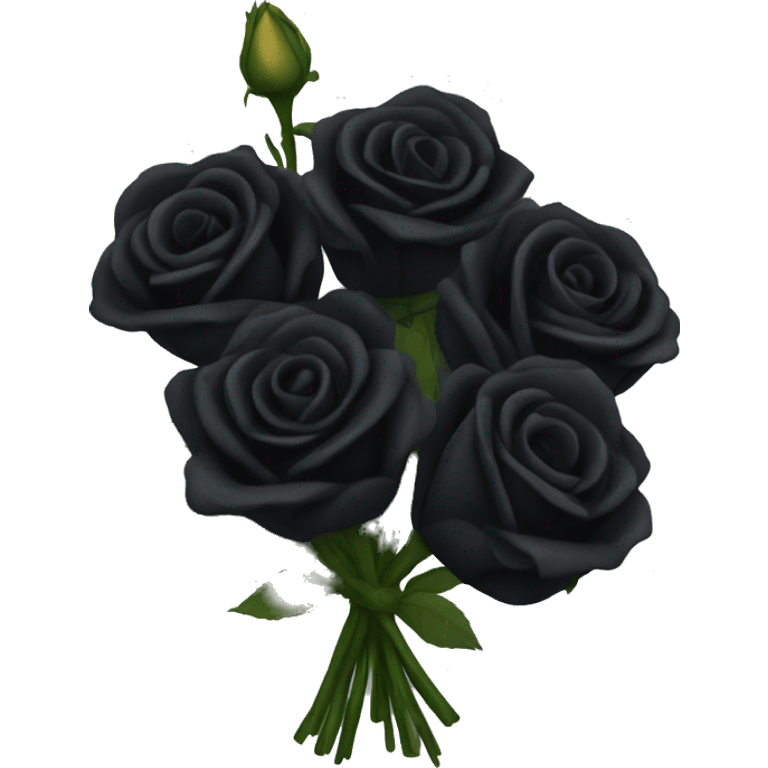 bouquet of black roses emoji