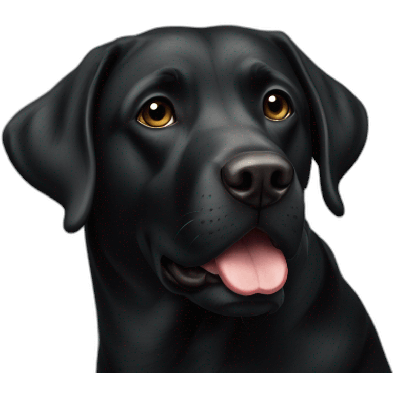 Un labrador noir qui fais un bisous emoji