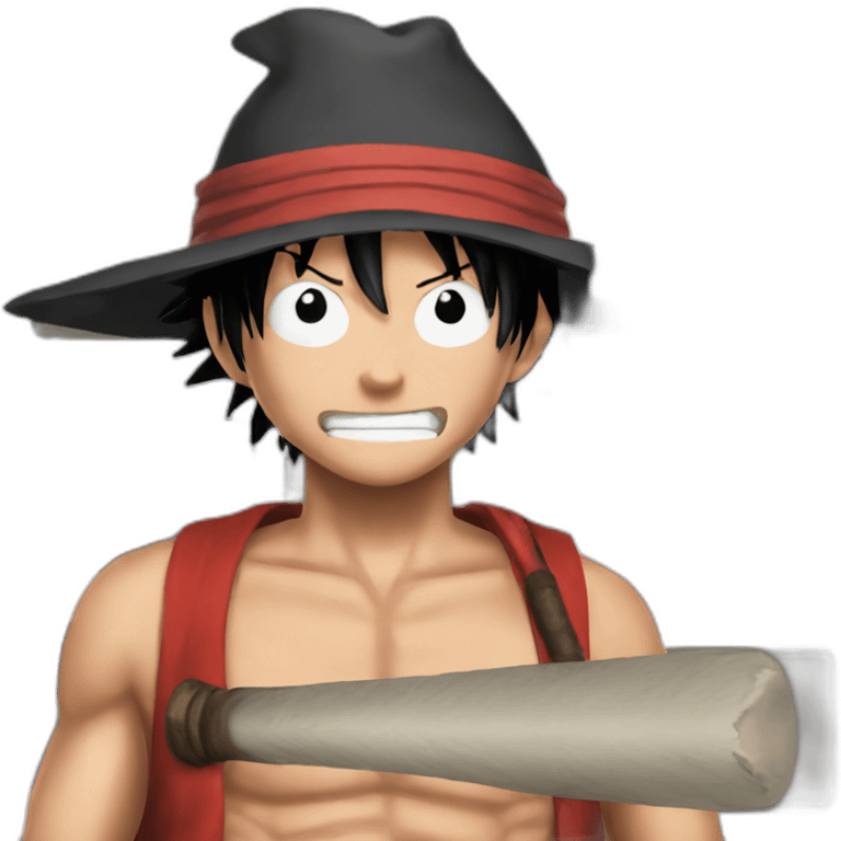 Luffy with bat emoji