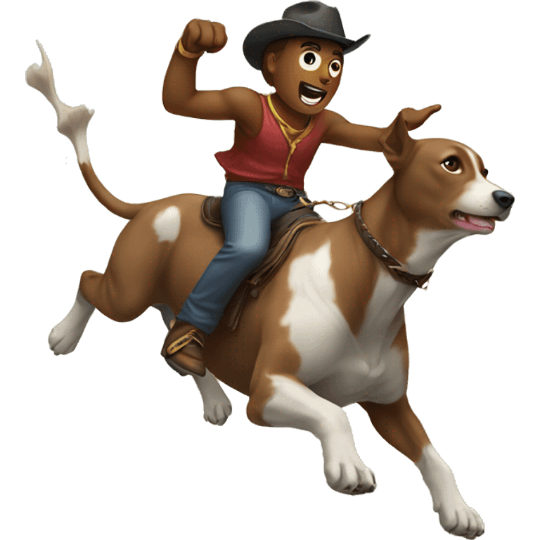 dog riding bull emoji