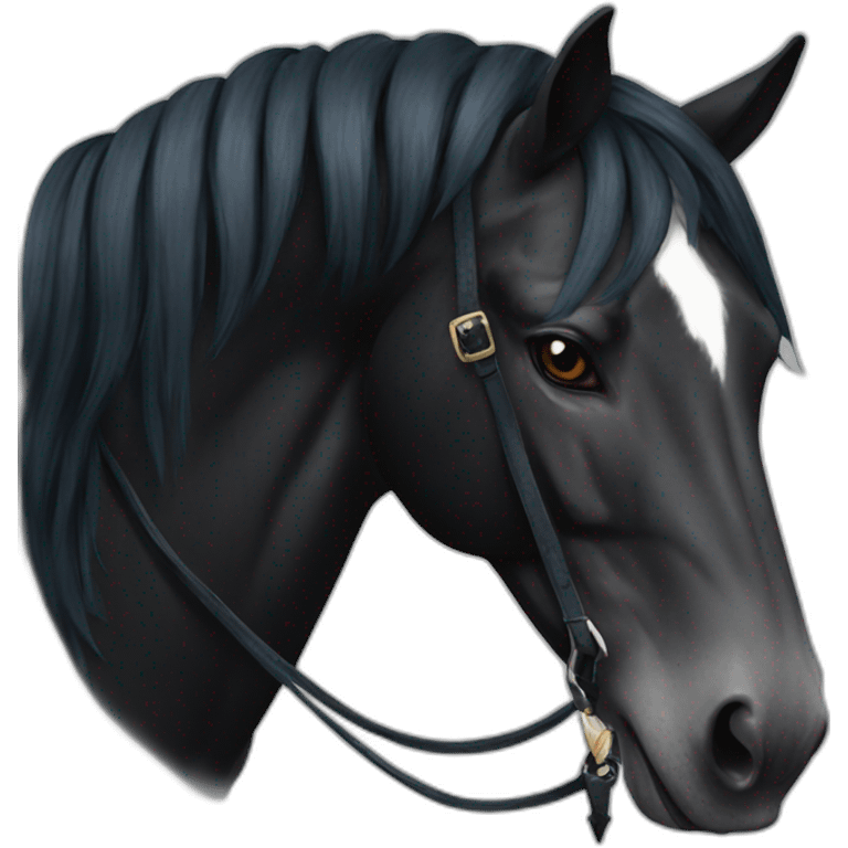 Black Horse with scorpio tatoo emoji