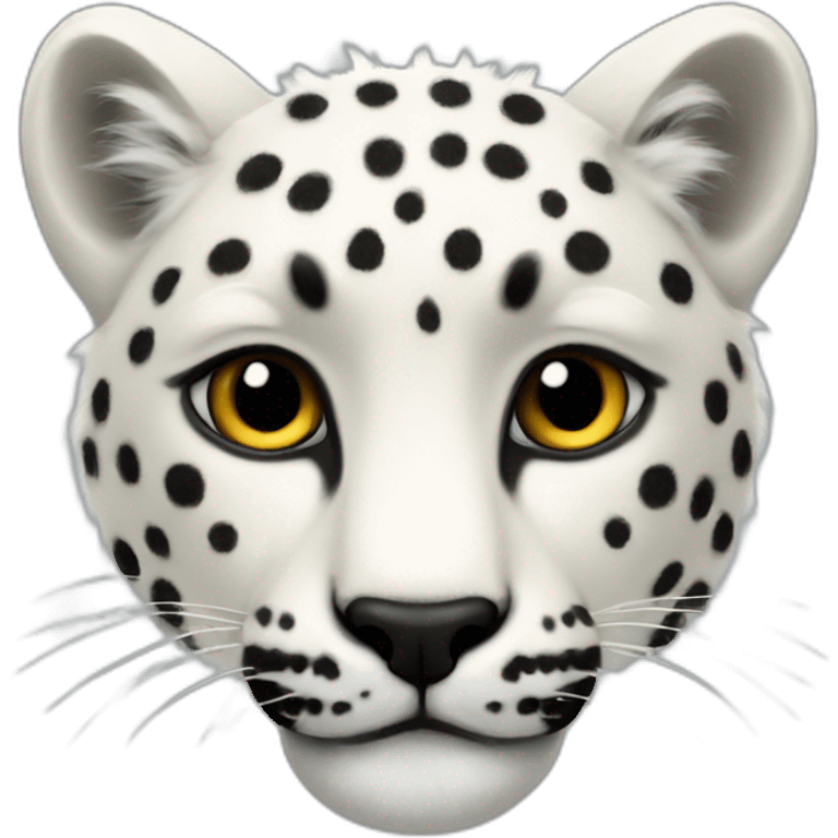 white cheetah with a black mane made out of wool emoji