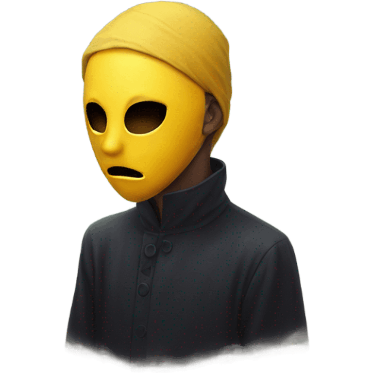 mysterious masked boy portrait melancholy  emoji