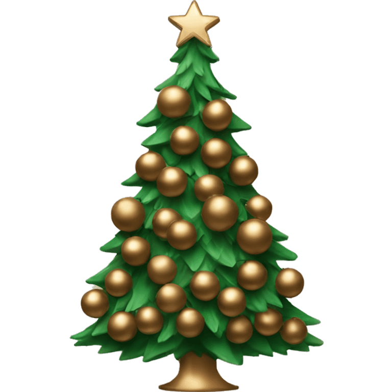 Christmas tree with bronze balls emoji