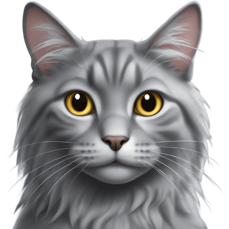 fold-eared long-haired gray cat emoji