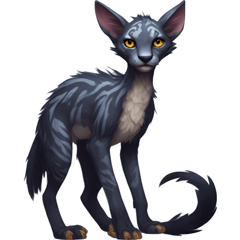 Modern Feral Rare Fantasy Vernid-Trico-species by LiLaiRa, random markings, full body emoji