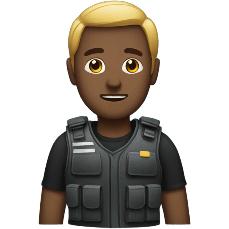 man standing full standing with stab vest  emoji