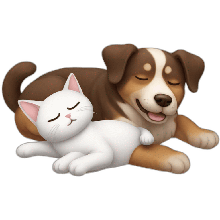 sleep dog and flying cat emoji