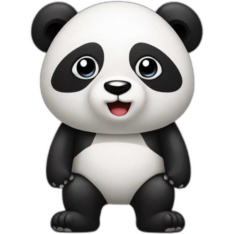 Panda tierno con consola sentado emoji