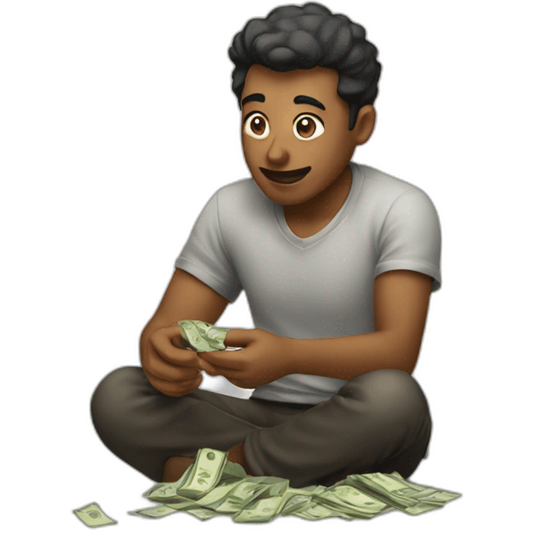 men counting money emoji