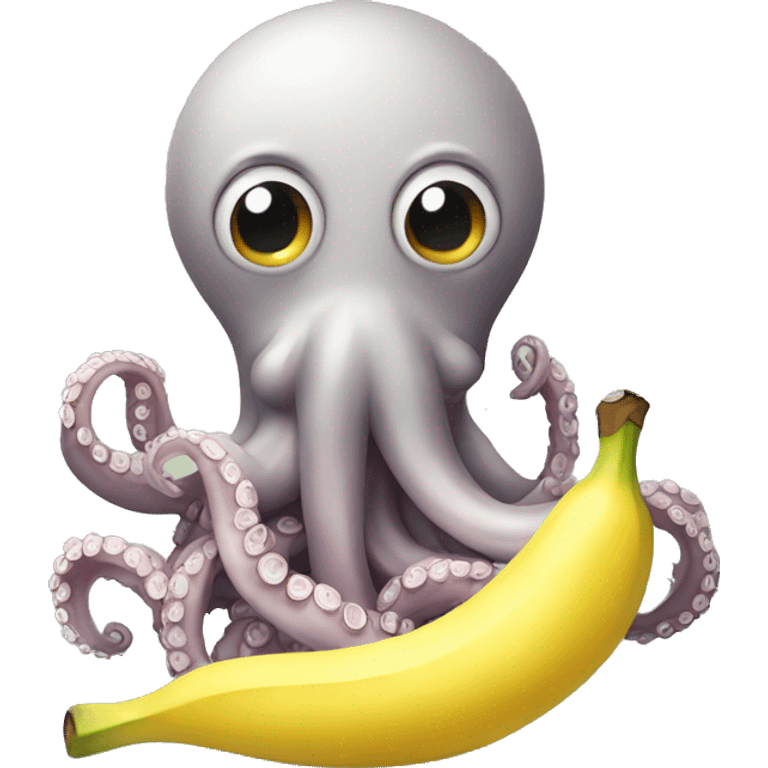 octopus eating a banana emoji