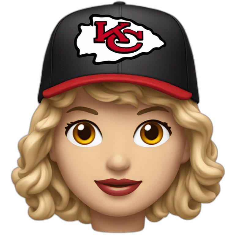 Taylor swift in a Kansas City chiefs hat emoji