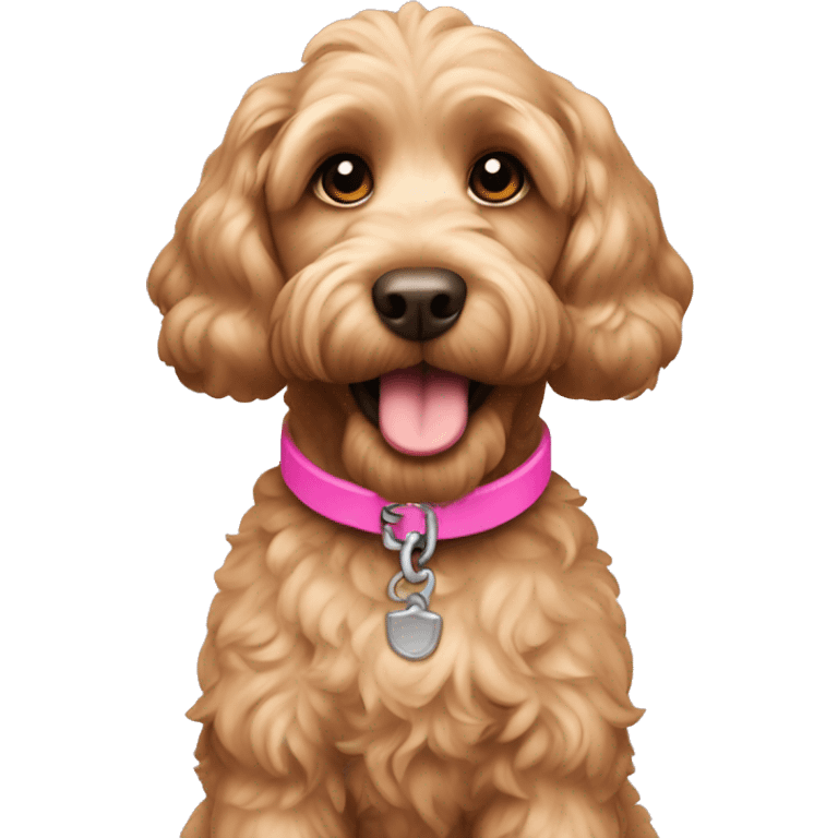 Cockapoo with pink collar emoji