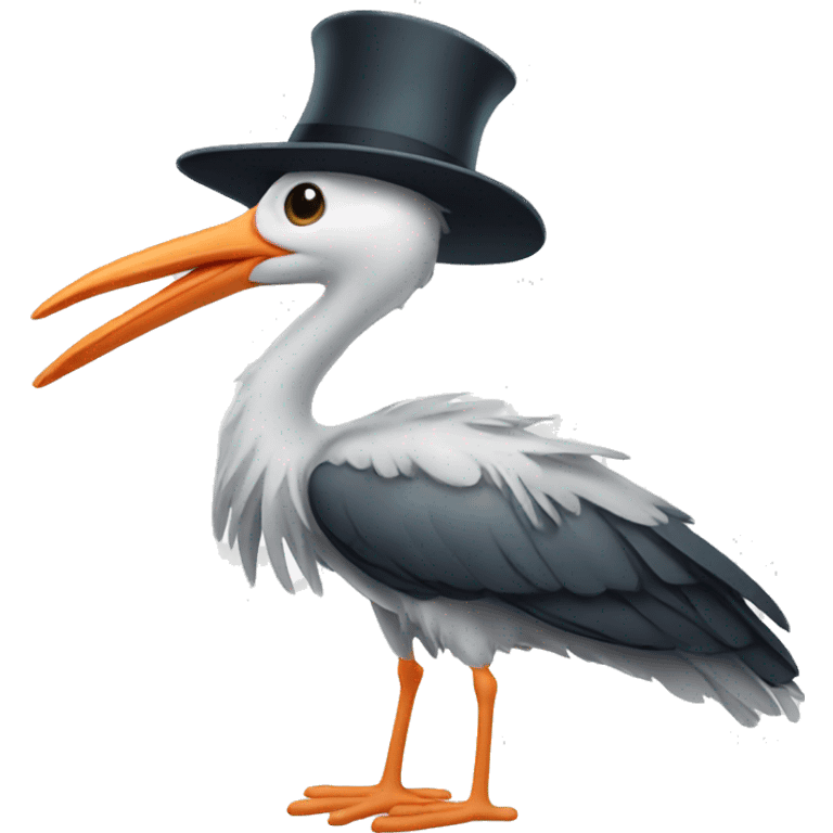 stork with a magic wand and hat emoji