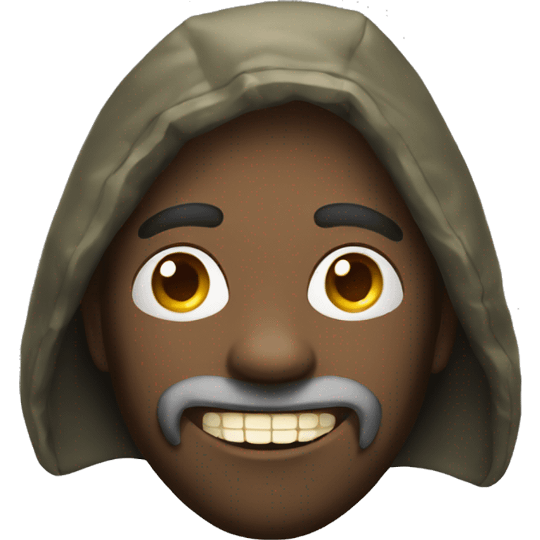 homeless man with golden teeth emoji