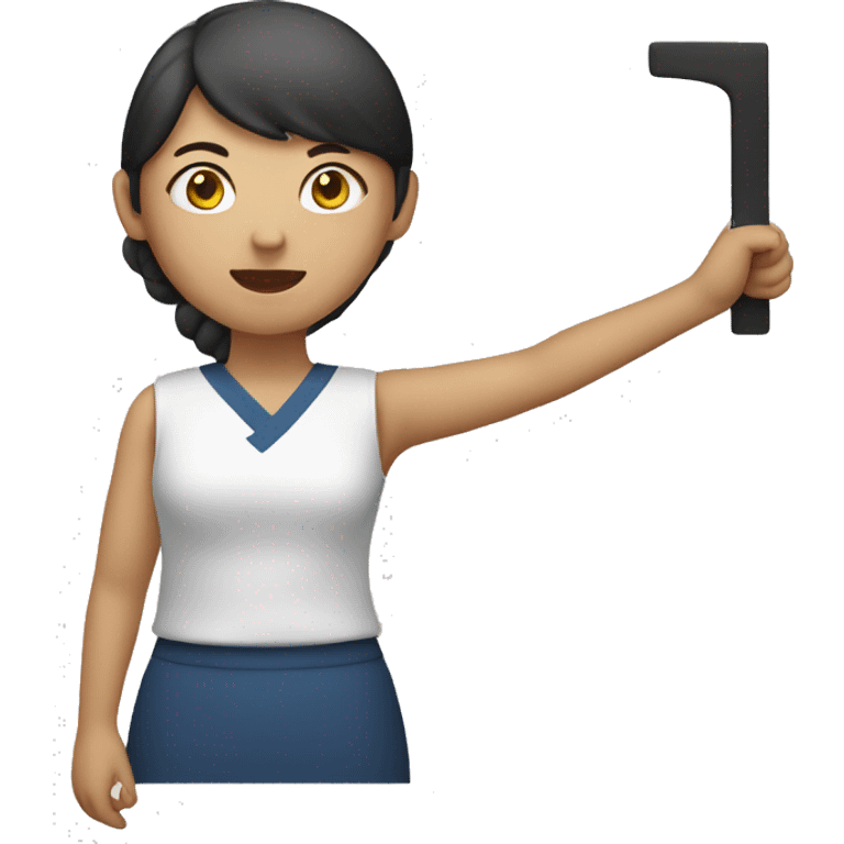 Korean woman holding 4B movement sign emoji