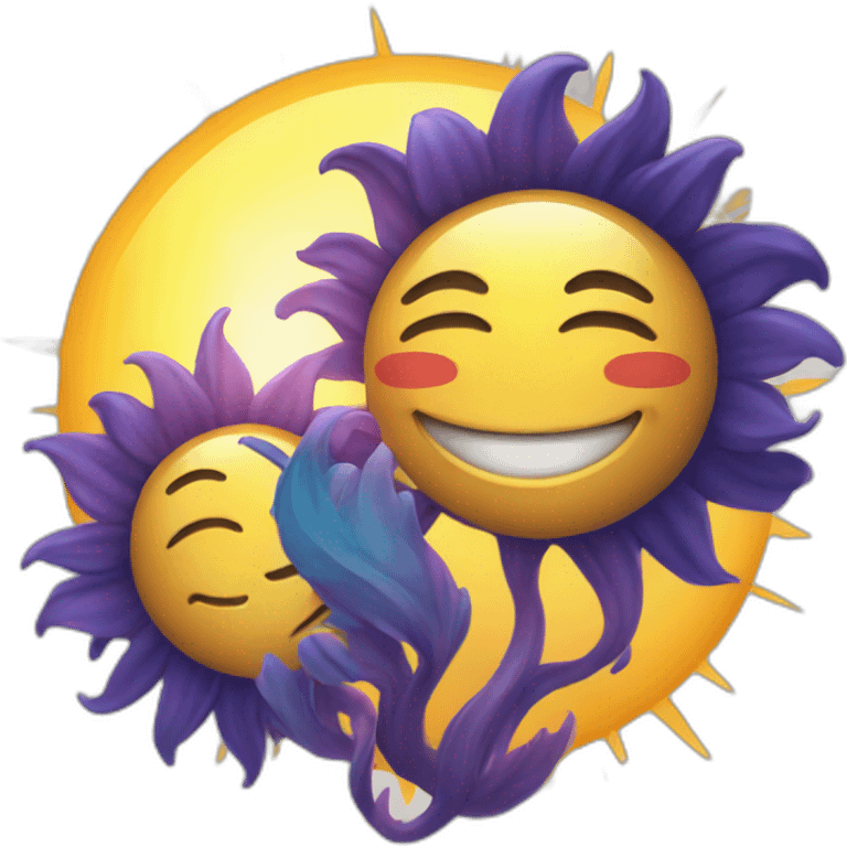 delighted sun in love emoji