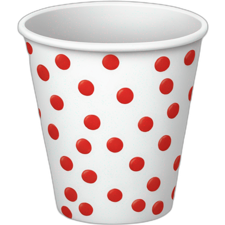 white cup with red dots emoji