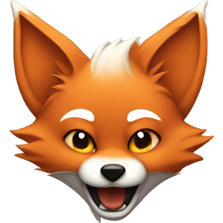 a headbanging cute fox  emoji