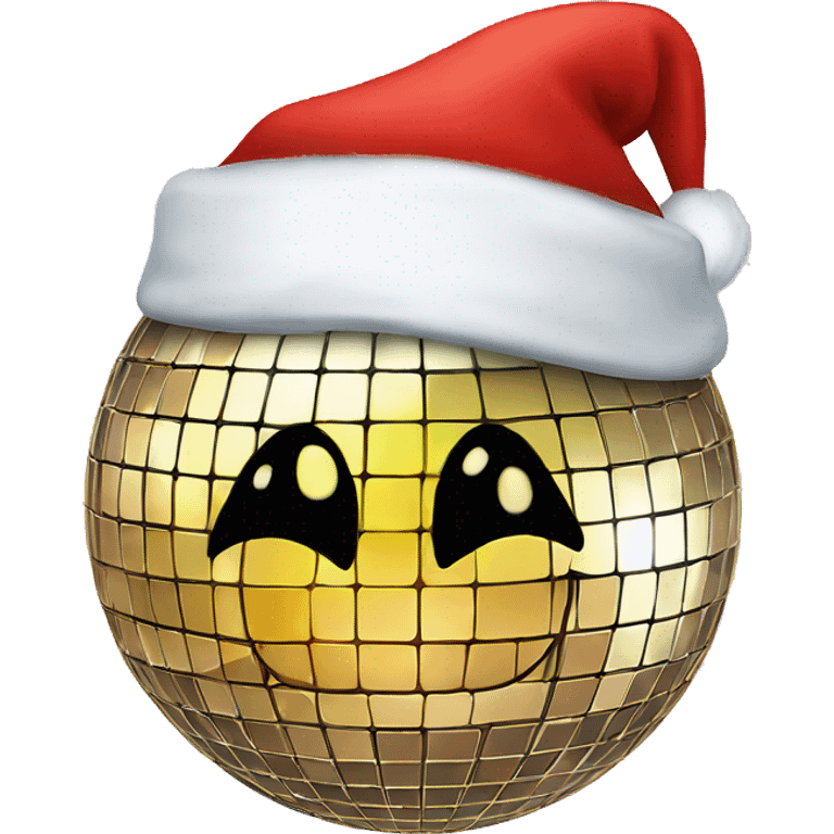 Disco ball with santa hat emoji