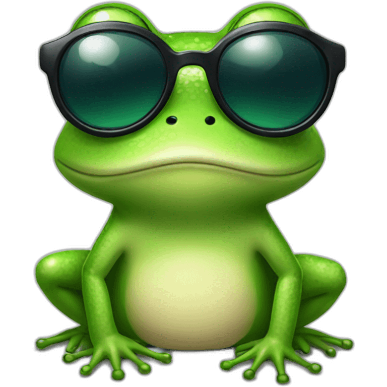 Frog with sunglasses emoji