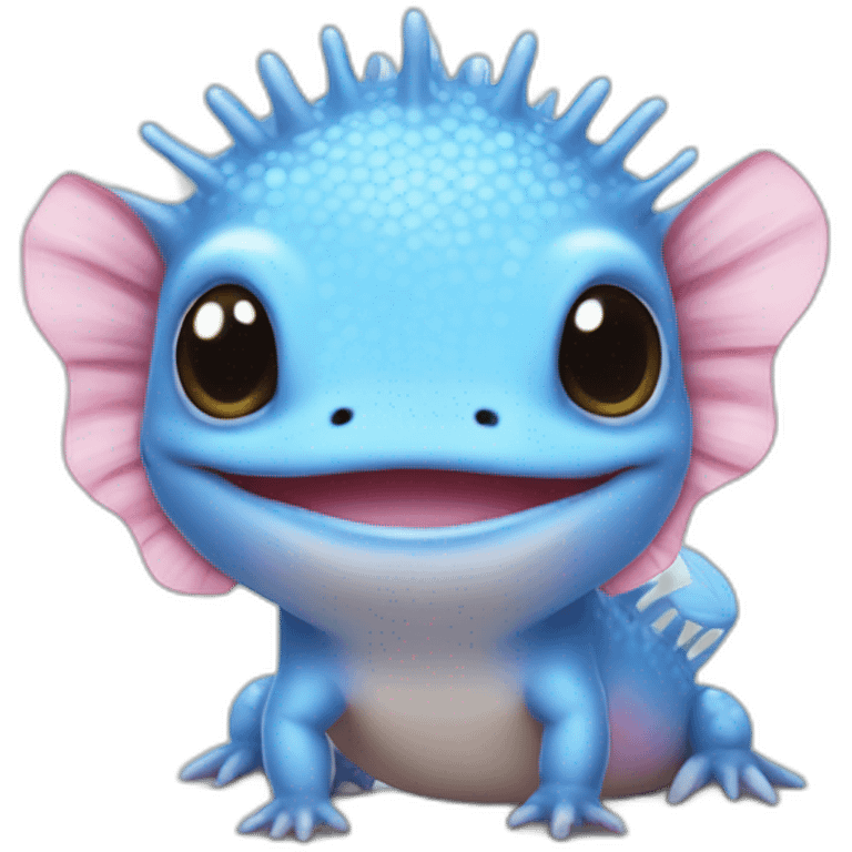 Blue cute Axolotl emoji