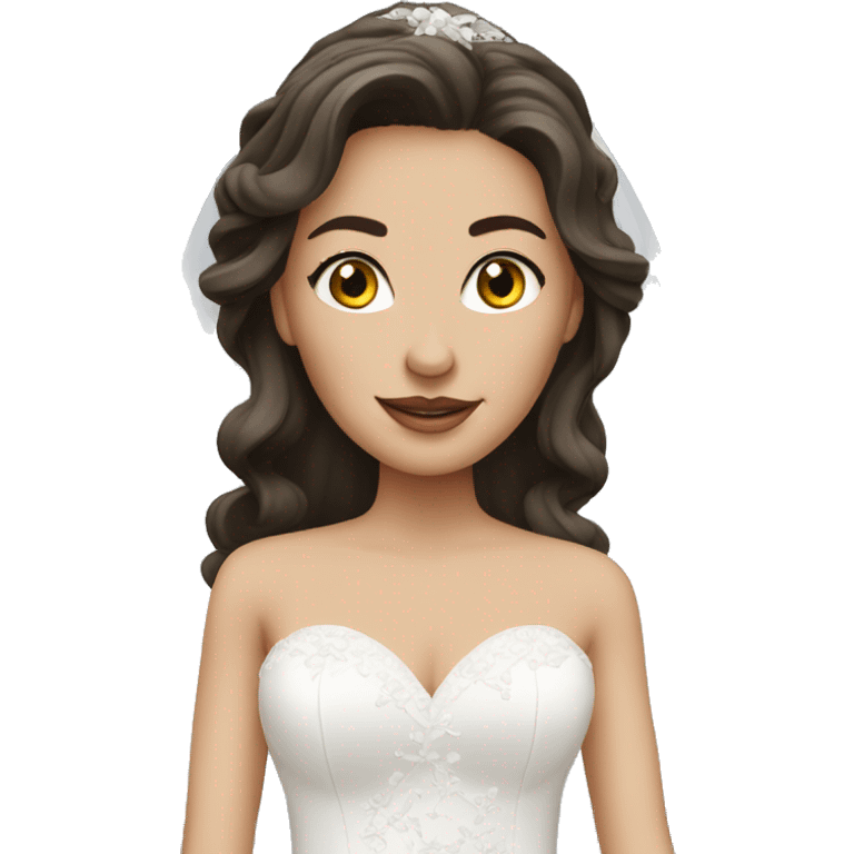 White brunette bride emoji