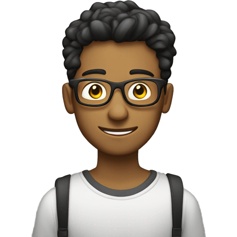 joven de 20 años programador con lentes emoji