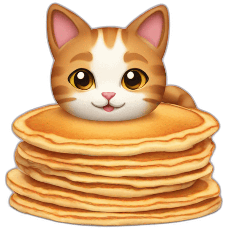 Cat with pancakes emoji