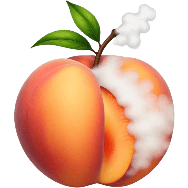 Steam coming off a peach emoji