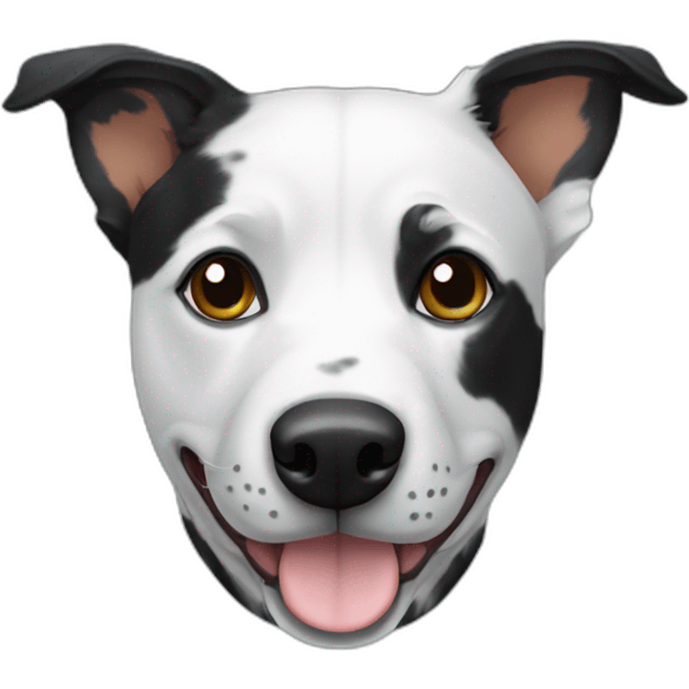 Black cattle dog with white accents emoji