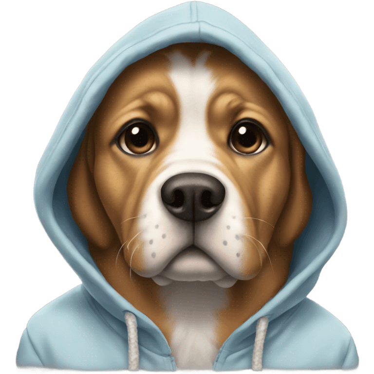 Dog wearing hoodie emoji