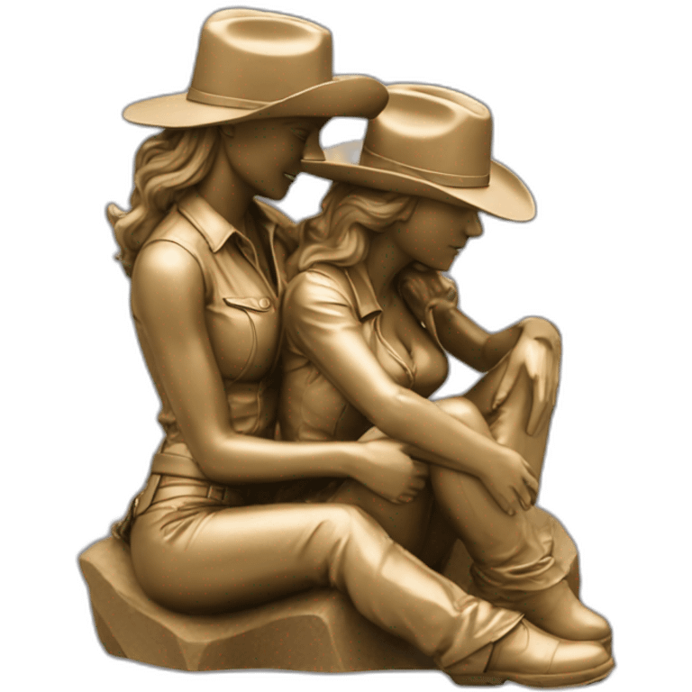 cowgirl position statue with two persons emoji