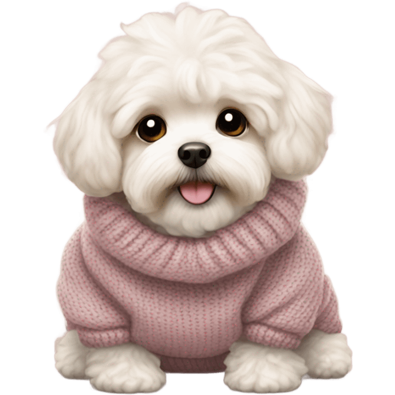 maltipoo in a sweater emoji