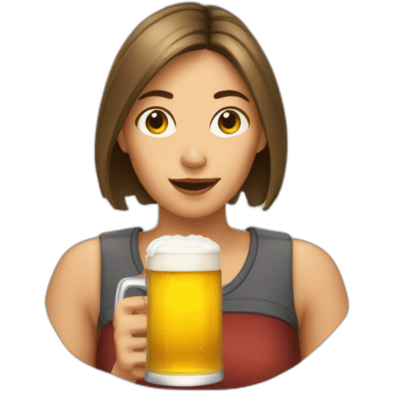 Women drinking a lot of beer emoji