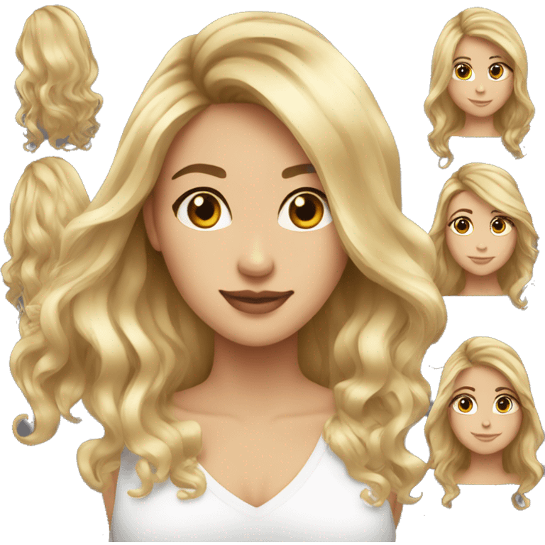 Blonde balayage long hair women emoji emoji