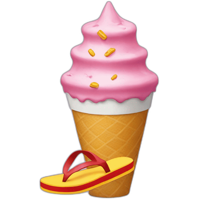 McDonald's cone and flip flops emoji