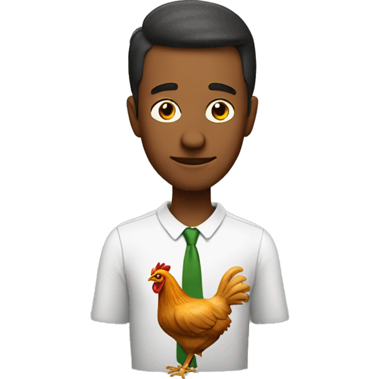 Man and chicken emoji