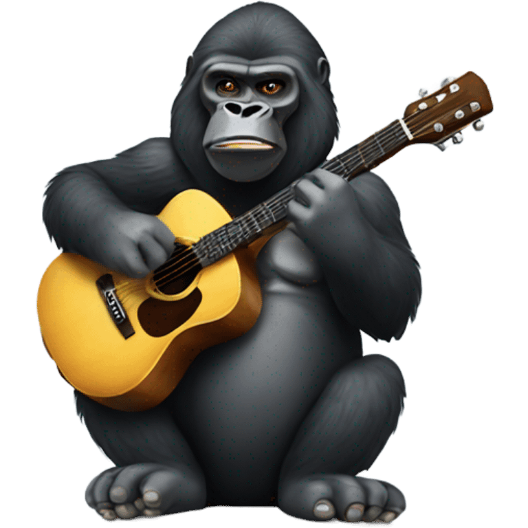 Gorilla playing guitar with an eyepatch  emoji