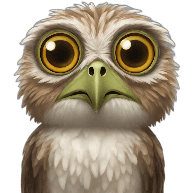 potoo bird with huge eyes emoji