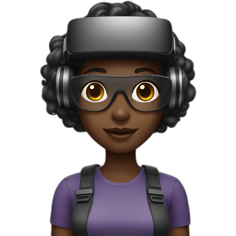 black girl with VR headset emoji