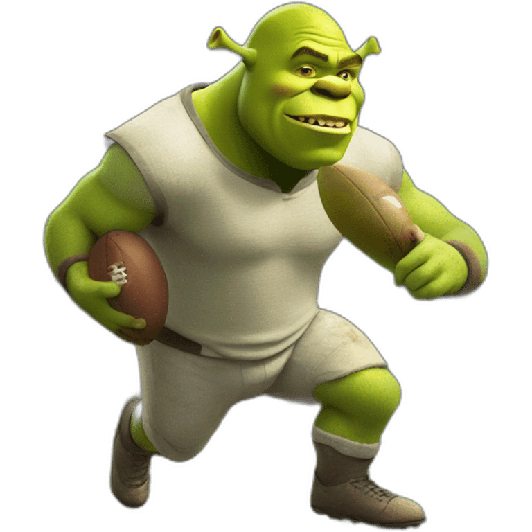 Shrek playing football emoji