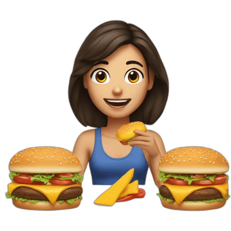 Kendall jener eating burger emoji