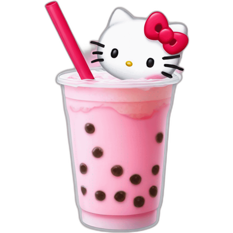 Bubble tea hello kitty emoji