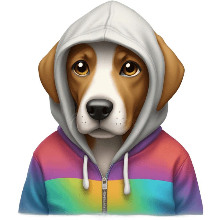 Dog wearing hoodie emoji