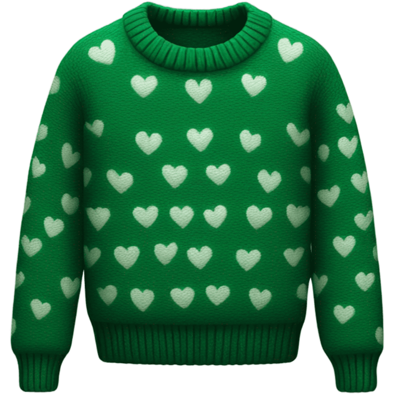 sweater pattern in the shape of a heart and color is dark green emoji